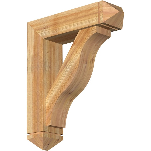 Ekena Millwork Funston Arts and Crafts Rough Sawn Bracket w/ Offset Brace, Western Red Cedar, 8"W x 30"D x 36"H BKT0806X30X36FST03RWR - main